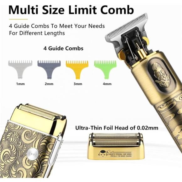 Beard Trimmer Rechargeable, Professional Hair Clippers & Foil Electric Razor - Picture 3 of 7